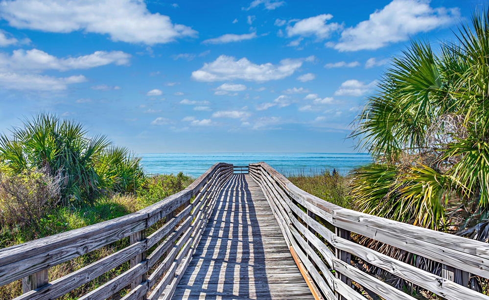 wooden pier on florida coast